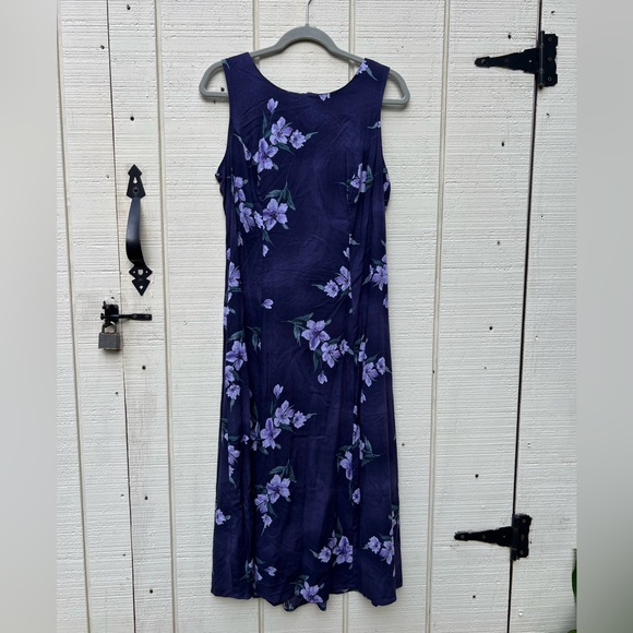 Alesia International Dresses & Skirts - Alesia International Dress Sz 14 Vintage Sleeveless Purple Floral Hawaiian Y2K